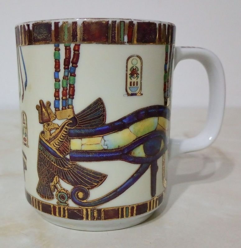 Taza de Porcelana Estilo Antiguo Egipto Fathi Mahmoud FM Limoges