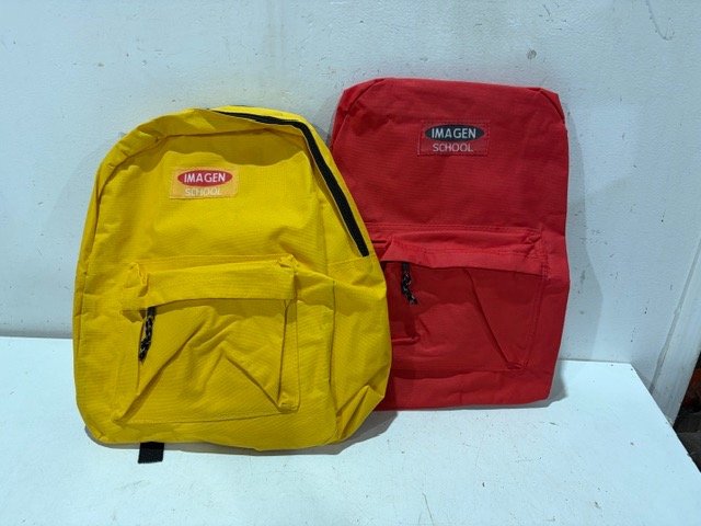 Dos Mochilas Escolares Imagen School Amarilla y Roja