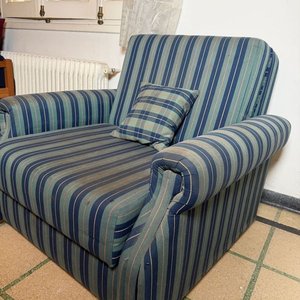 Sillón Cama Tapizado en Tela Rayada - imagen 2