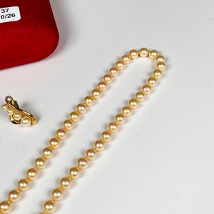 Conjunto de collar y caravanas de perlas Majorica con broche de plata y baño de oro - imagen 5
