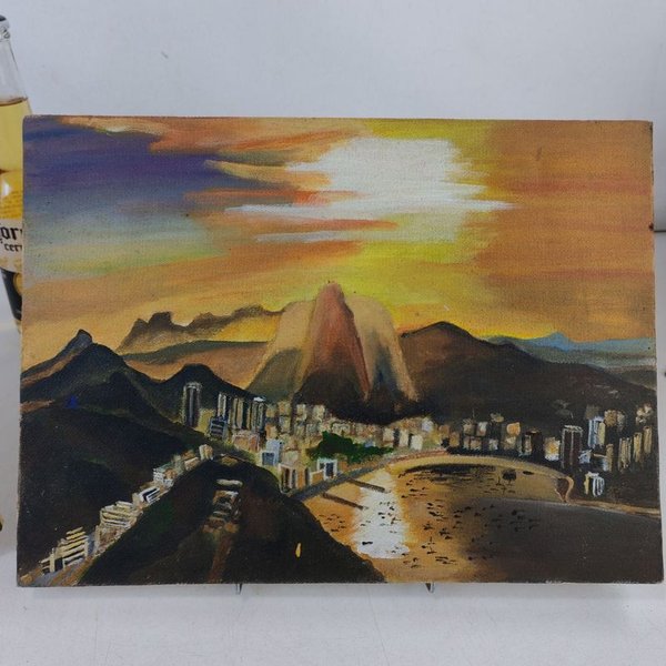 Dos Pinturas de Paisajes con Vista a Montañas y Lugares - imagen 3