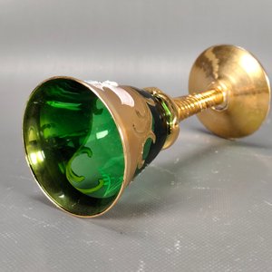 Juego de 6 Copas Estilo Veneciano Dorado y Verde con Flores - imagen 9