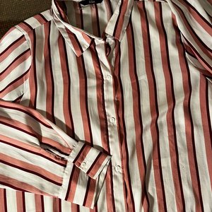 Camisa Allie Rayas Rosa, Blanco y Bordó Talle XXL - imagen 3