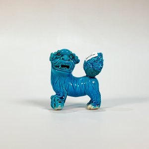 Figura Perro Foo de Cerámica Celeste - imagen 1