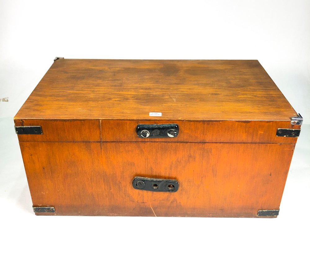 Baúl Caja de Madera con Tapa Abatible - 60x36x29 cm