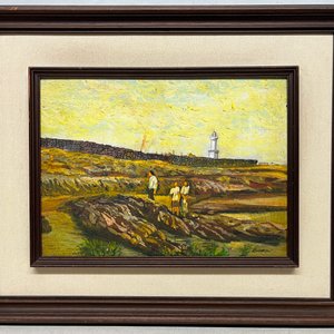 Óleo "Faro" de G. Bazzoni sobre Fibra - 23 x 32 cm - imagen 2