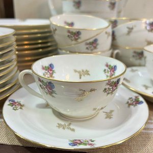Servicio de Té Limoges Chastagner & Co. Porcelana Francesa Policromada Floral - imagen 3