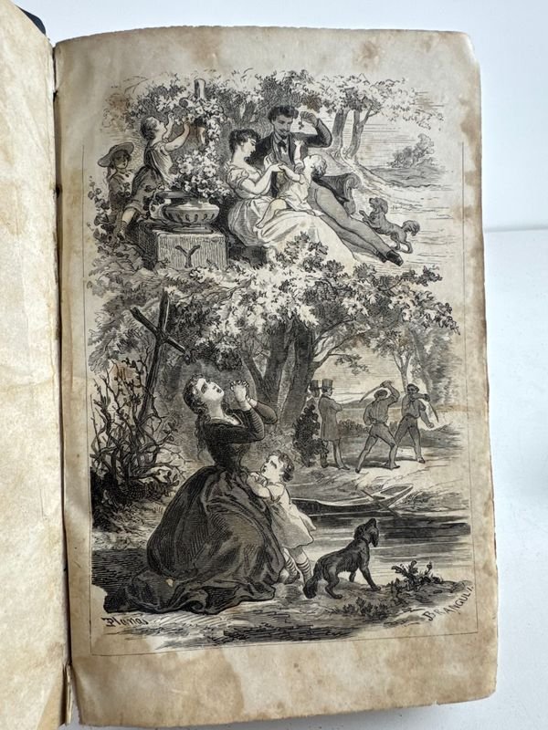 Libro antiguo con ilustraciones y detalles en metal - imagen 3