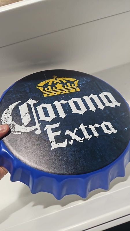 Cartel Decorativo Chapa Corona Extra Tapa Cerveza