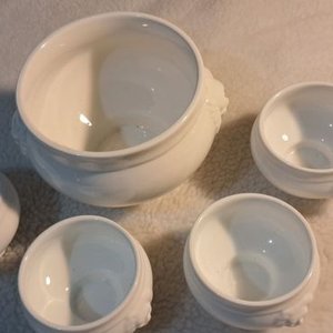 Juego de Compoteras de Loza Blanca con Rostros de León - imagen 6