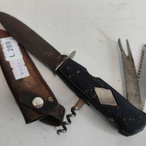 Lote siguiente: Cuchillo Multiuso Solingen Vintage con Grabado "CL"