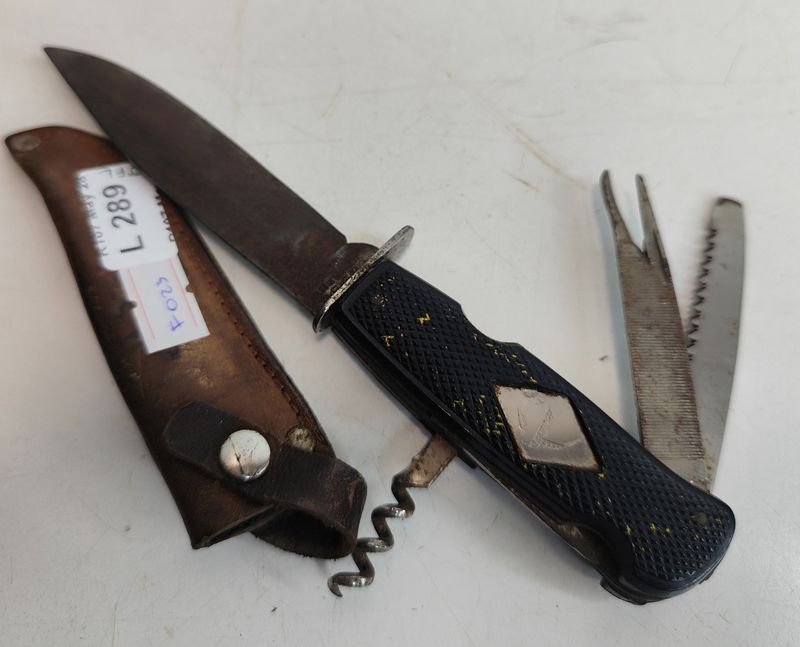 Cuchillo Multiuso Solingen Vintage con Grabado "CL"