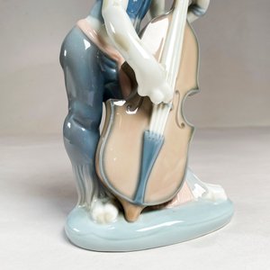 Figura Lladró "Dog Playing Bass Fiddle" Porcelana Española - imagen 3