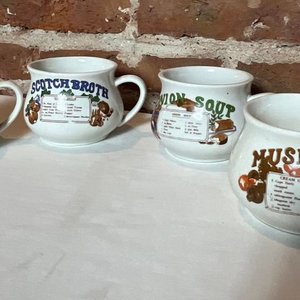 Set de 4 Tazones Antiguos para Sopa de Loza con Recetas - imagen 5