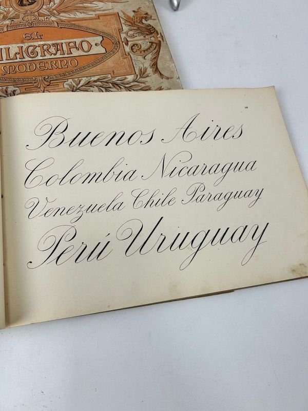 El Caligrafo Moderno en 2 Tomos - Libros Antiguos con Caligrafía - imagen 2