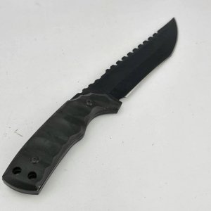 Cuchillo Táctico Negro con Vaina y Hoja Serrada - imagen 7
