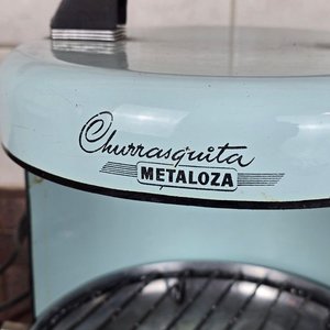 Churrasquita Eléctrica Metaloza Celeste Vintage - imagen 2