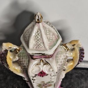 Potiche de Porcelana Estilo Oriental con Asas de Animales y Tapa - imagen 2