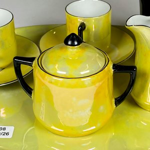 Juego de Porcelana Tete a Tete Amarillo Brillante con Bandeja - imagen 4