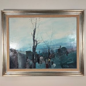Lote anterior: Pintura Expresionista de Hugo Nantes: Acrílico sobre Fibra con Marco Plateado