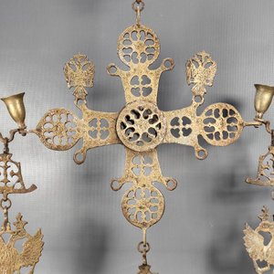 Colgante de Bronce con Doble Águila Bicéfala y Candeleros - imagen 5