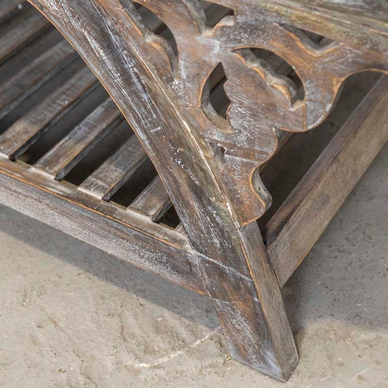 Mesa ratona de madera con diseño oriental - imagen 3