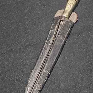 Cuchillo Franz Wenk Solingen Antiguo con Cabo Cuadrado en Plata y Oro - imagen 5