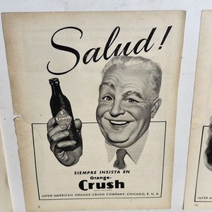 Lote siguiente: Láminas Antiguas Originales "Salud!" Orange Crush