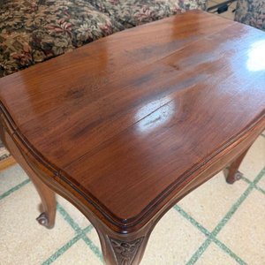 Mesa Auxiliar Estilo Luis XV Madera Maciza - imagen 7