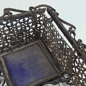 Antiguo Aplique de Techo Artesanal en Hierro Forjado con Cristales - imagen 5