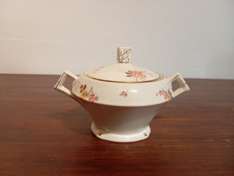 Azucarero de porcelana con diseño floral - imagen 2