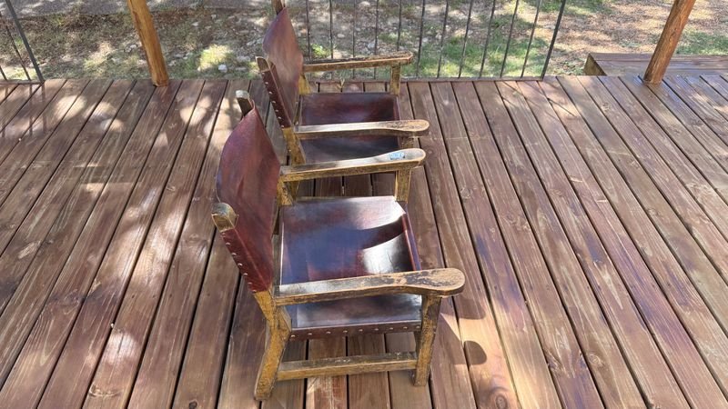Sillas de Cuero y Madera para Exterior - imagen 5