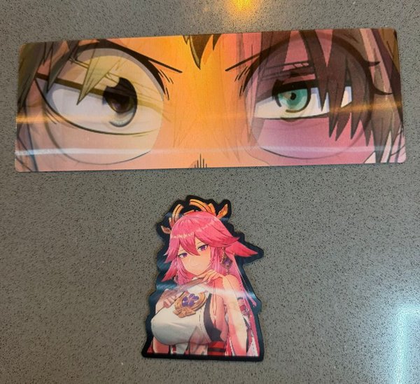 Stickers de Anime con Diseño de Ojos y Personaje Femenino