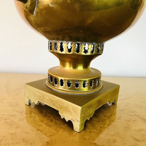 Samovar ruso antiguo de bronce y cobre, diseño clásico - imagen 4