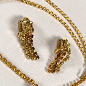 Juego de Gargantilla y Caravana Doradas con Strass - imagen 3