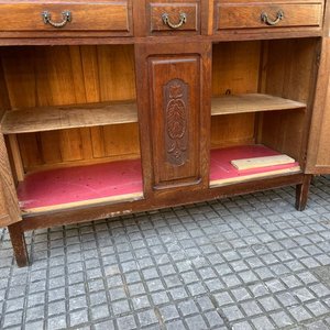 Alacena Antigua de Roble con Alzada Desmontable y Tapa de Mármol - imagen 15