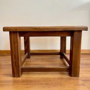 Mesa Ratona Rústica Madera Maciza con Tapa de Vidrio - imagen 3