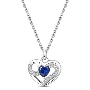 Collar Corazón Azul en Plata 925 con Circonias - imagen 3