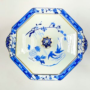 Sopera de Loza Inglesa Royal Wilkinson Ltd. "Ko-Shan" con Diseño Floral y Pájaros Azules - imagen 2