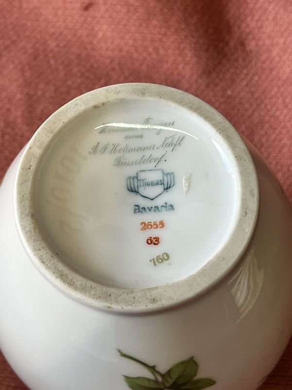 Jarrón de porcelana Bavaria con diseño floral - imagen 4