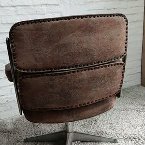 Silla de Escritorio Tapizada en Cuero Gamuzado Marrón - imagen 7