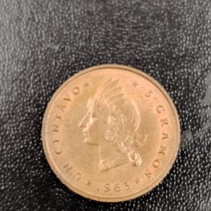 Moneda República Dominicana 1 Centavo 1963 Bronce Sin Circular - imagen 1