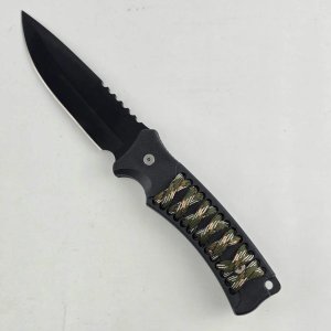 Cuchillo Táctico Negro con Vaina y Empuñadura Camuflada - imagen 3