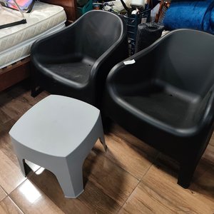 Juego de 2 Sillones Skarpo de PVC para Exterior con Mesa Auxiliar - imagen 6