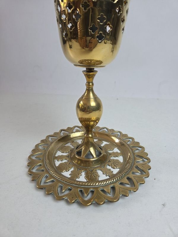 Lámpara de aceite de bronce con pedestal - imagen 4