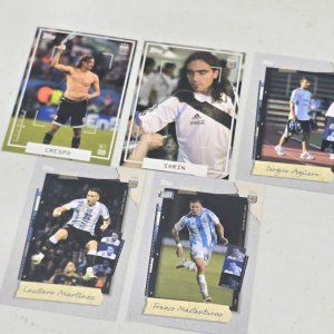 Tarjetas Topps Focus Argentina x5: Crespo, Sorín, Agüero, Martínez, Mastantuono - imagen 1