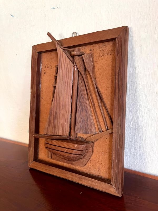 Cuadro Artesanal en Madera con Figura de un Velero en Relieve - imagen 4