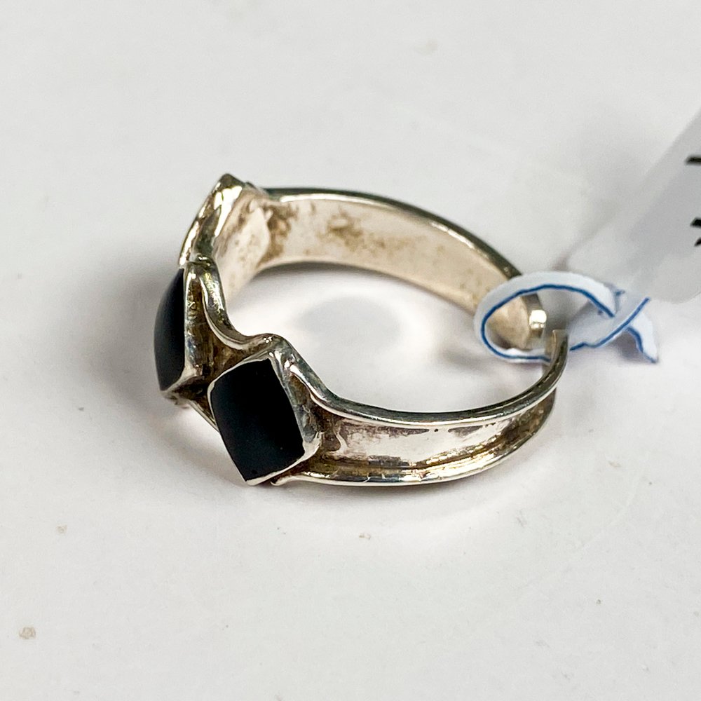 Anillo de plata y onix abierto atras - imagen 3