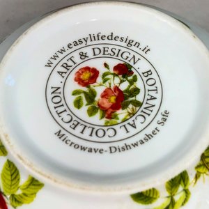 Ensaladera de Porcelana Blanca con Diseño Floral y Mariposas - Botanical Collection - imagen 3