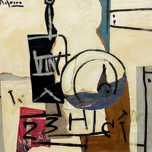 Alceu Ribeiro "Bodegón" Óleo y Collage sobre Cartón (45 x 53 cm) - imagen 1